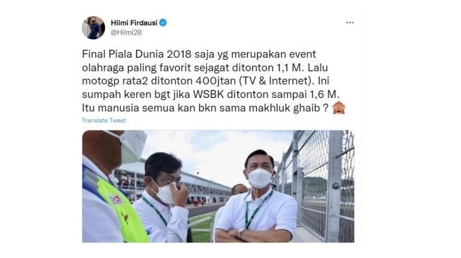 Hilmi Firdausi Tanggapi Klaim Luhut (Twitter/@Hilmi28)