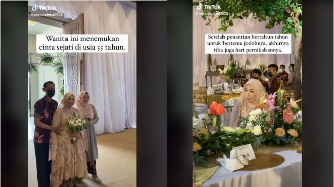 Viral Wanita 55 Tahun Temukan Jodoh, Pernikahan Digelar Virtual (tiktok.com/@purpleshina0625)