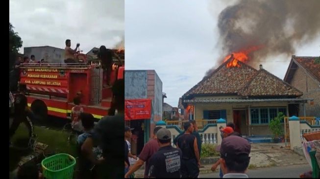 Kebakaran, Satu Rumah di Kalianda Lampung Selatan Ludes Dilalap Si Jago Merah