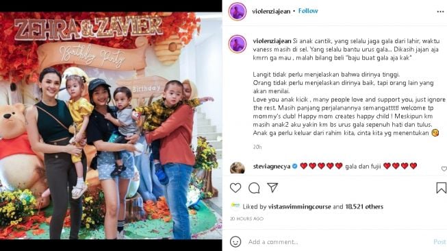 Fuji gantikan Vanessa Angel antar Gala ke ultah teman (instagram)