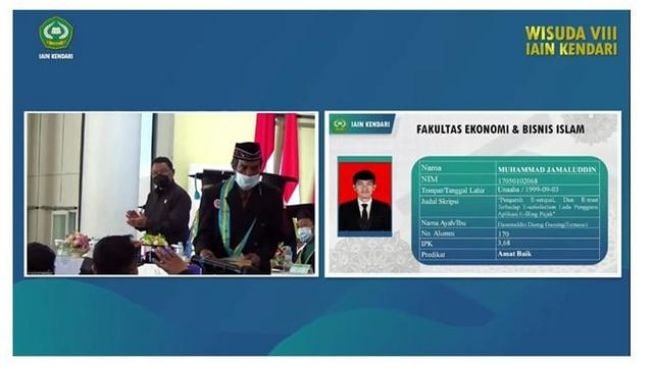 Momen ayah menggantikan anaknya wisuda. (Youtube)