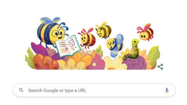 Google Doodle Rayakan Hari Guru 2021 dengan Lebah Lucu
