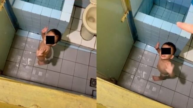 Batita Terkunci di dalam Kamar Mandi, Reaksi Menggemaskan Bikin Ibu Panik