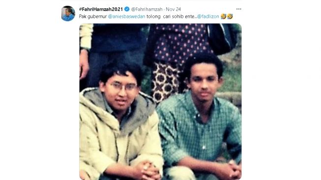 Cuitan Fahri Hamzah sindir Fadli Zon (twitter)