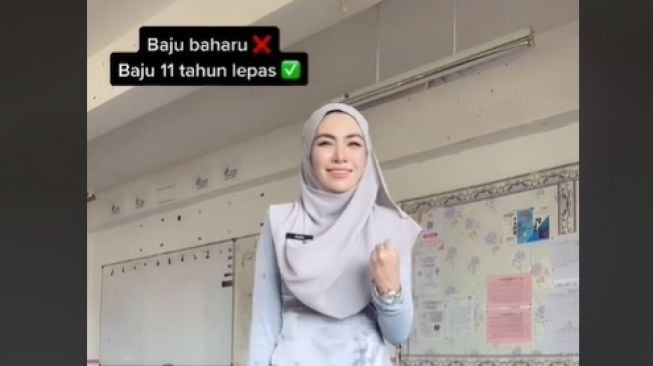 Guru Cantik Ini Masih Muat Pakai Baju 11 Tahun Lalu (TikTok)