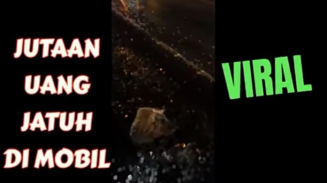 Viral Hujan Uang Receh Rp 70 Juta dari Bus Ramai Dipungut Warga. (TikTok)