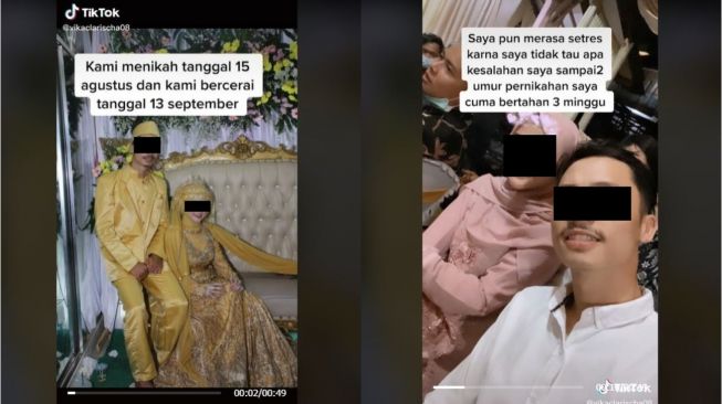 Curhat Wanita Pernikahan Kandas dalam 3 Minggu karena Suami Selingkuh (tiktok.com/@vikaclarischa08)
