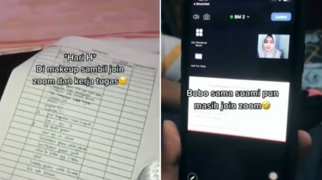 Nikah Pas Masih Kuliah, Wanita Ini Produktif dari Lamaran sampai Akad Sambil Gabung Zoom (TikTok)