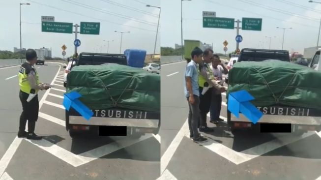 Viral Kejanggalan Perilaku Oknum Polisi Berhentikan Mobil Pikap di Tol