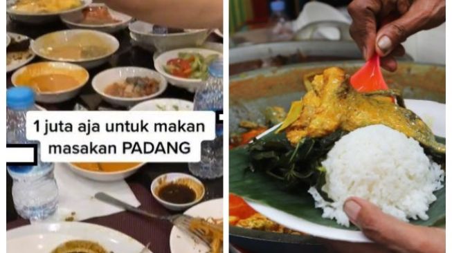 Cowok ini curhat beli nasi Padang habis Rp 1 juta. (TikTok/ @aridwihermawan_new)