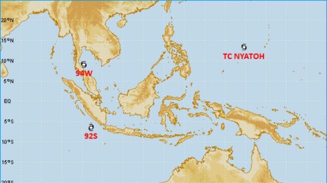 Indonesia Dikepung Siklon Tropis Nyatoh dan Dua Bibit Siklon Tropis