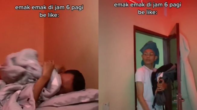 Cowok Praktikkan Kegiatan Emak-emak di Pagi Hari (TikTok)