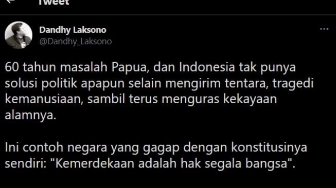 Cuitan Pendiri Watchdoc, Dandhy Laksono. (Twitter)