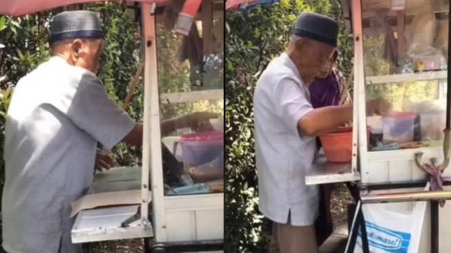 Viral Kakek 99 Tahun Jualan Ditemani Sang Istri, Alasannya Bikin Publik Terharu