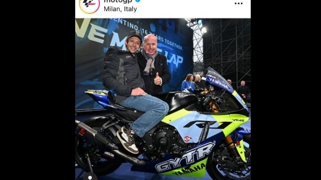Valentino Rossi, legenda MotoGP yang melepas masa baktinya di MotoGP tahun ini, hadir sebagai salah satu bintang EICMA 2021 [Instagram MotoGP].