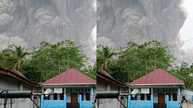 Erupsi Gunung Semeru di Kabupaten Lumajang, Jawa Timur, Sabtu (4/12/2021). [istimewa]