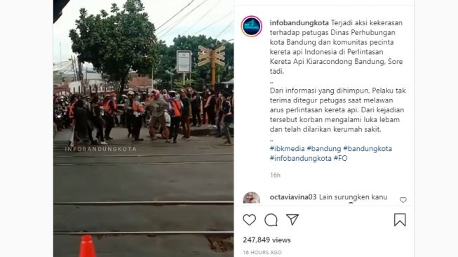 Ditegur Saat Lawan Arus Perlintasan KA di Bandung, Pria Ini Malah Hajar Petugas Dishub