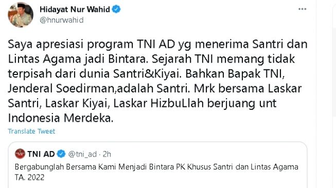 Cuitan Hidayat Nur Wahid (twitter)