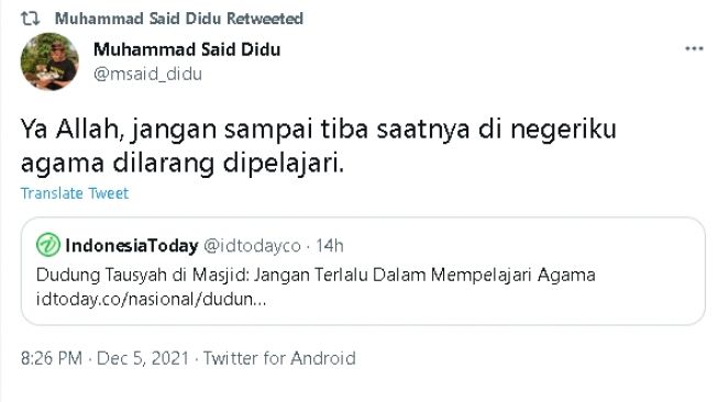 Cuitan Said Didu (twitter)