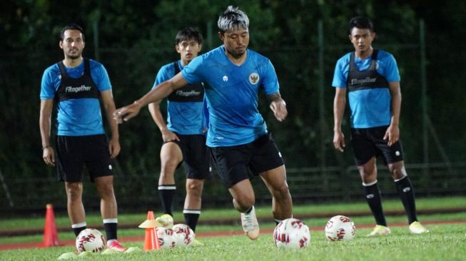 Kushedya Hari Yudo saat berlatih bersama Timnas Indonesia jelang Piala AFF 2020 (dok. PSSI)