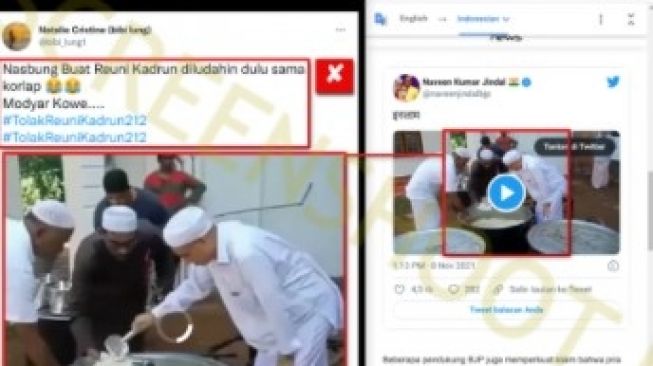 CEK FAKTA: Beredar Video Nasbung Reuni Kadrun Diludahi Terlebih Dahulu, Benarkah?