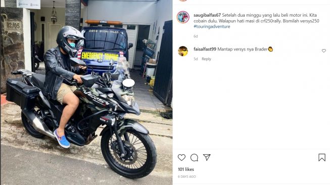 Suami Chef Aiko mendapatkan motor pengganti Honda CRF250 Rally yang digondol maling (Instagram)