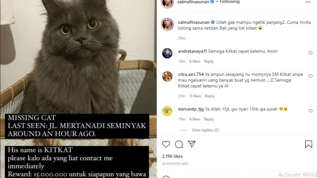 Salmafina Sunan gelar sayembara [Instagram/@salmafinasunan]