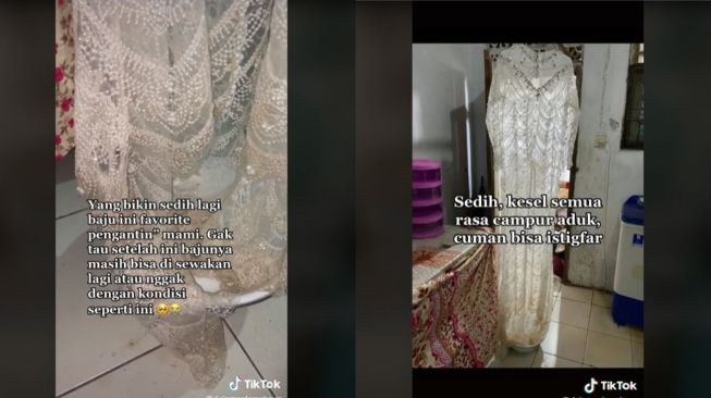 Curhat MUA Gaun Pengantin Dikembalikan dalam Kondisi Kotor (tiktok.com/@riajameelamakeup)