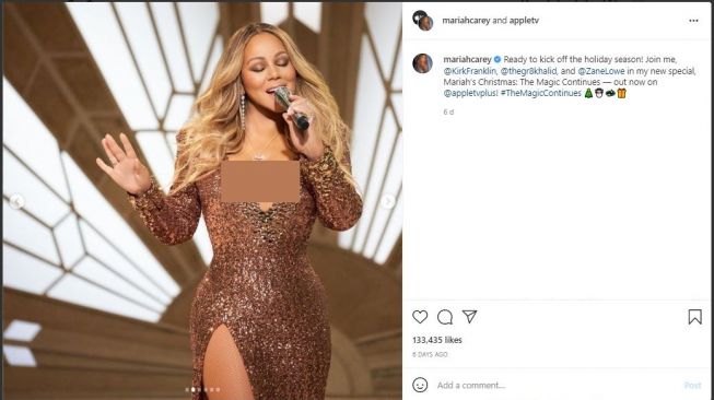 Mariah Carey Pakai Gaun 27 Kg (instagram.com/mariahcarey)