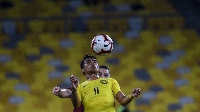 Pemain Malaysia Safawi Rasid rayakan golnya ke gawang lawan di ajang Piala AFF 2020, Desember 2021. [AFP]