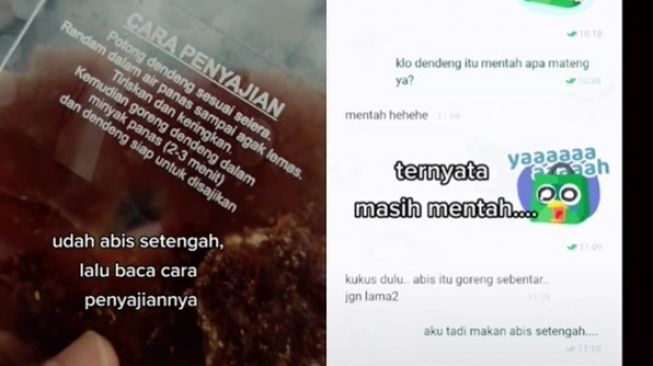 Pria Makan Dendeng Sudah Habis Setengah, Ternyata Baru Sadar Dendengnya Masih Mentah (TikTok)