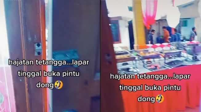 Tetangga Hajatan Depan Rumah, Buka Pintu Langsung Meja Prasmanan