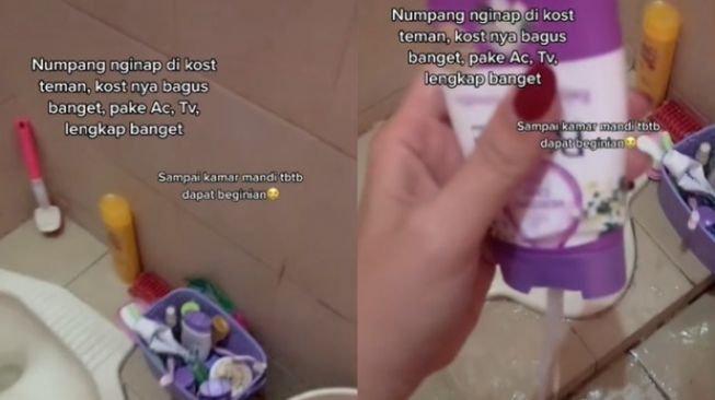 Menginap di Kos Teman Berujung Syok Pas ke Kamar Mandi, Wanita Ini Malah Banjir Hujatan (TikTok)