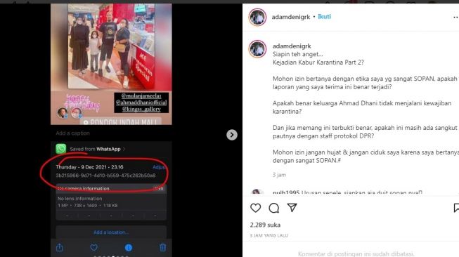 Unggahan Adam Deni [Instagram/@adamdenigrk]