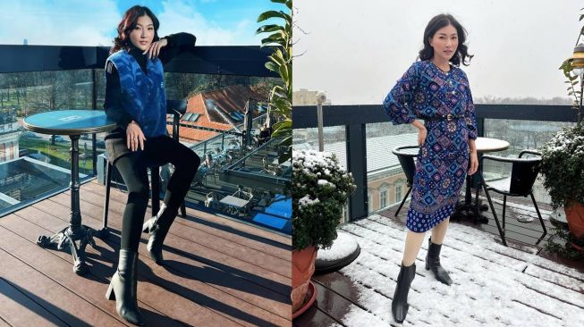 10 Gaya Liburan Sarwendah di Serbia, Kece Berdaster di Tengah Salju