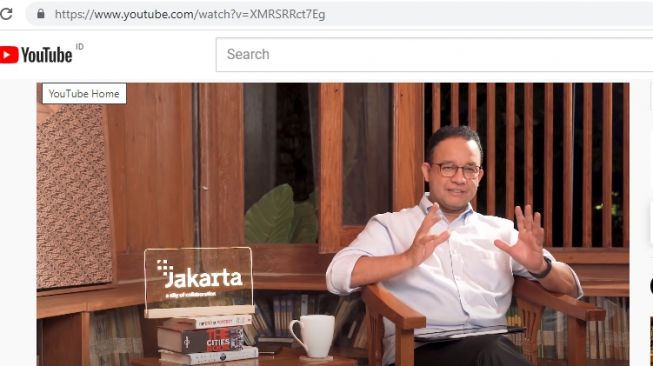 Tangkapan layar video Anies Baswedan dalam program #DariPendopo di Youtube. (Youtube)