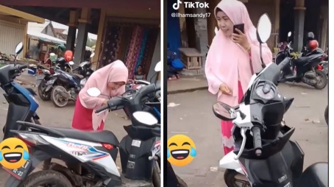 Kocak! Prahara Honda BeAT Berjejer, Emak-Emak Ini Bingung Motor Miliknya yang Mana