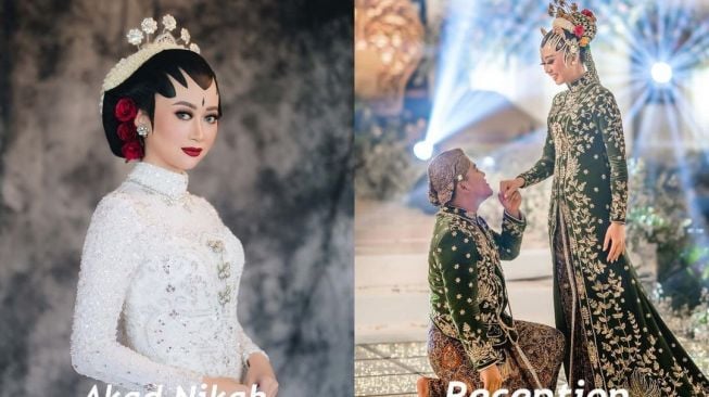 Gaya make up nikah istri Danang DA.[Instagram/delmoraattire]