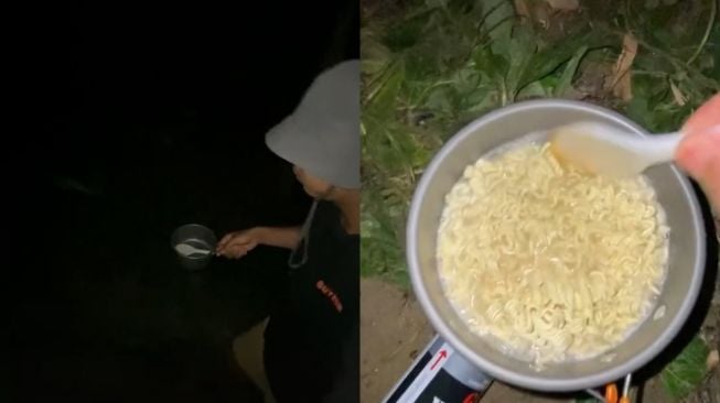 Ditonton 12 Juta Kali, Pria Ini Masak Mi Instan di Gunung Jam 1 Malam: Mending Nggak Makan