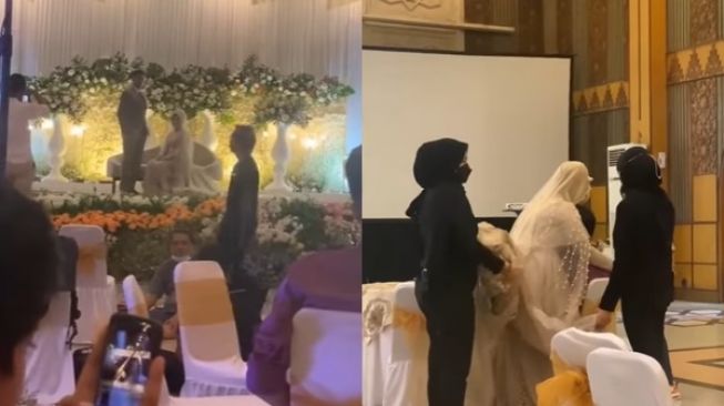 Pengantin Wanita Turun dari Pelaminan, Peluk Cium Pria Ini yang Bercucuran Air Mata