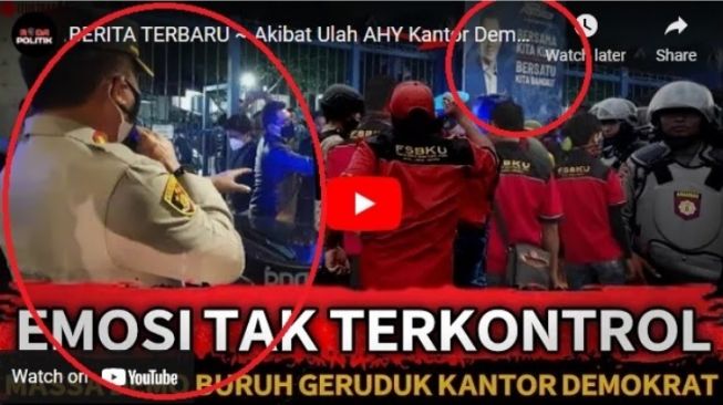 Fakta soal kantor Demokrat jadi sasaran demo buruh. (Youtube/RODA POLITIK)