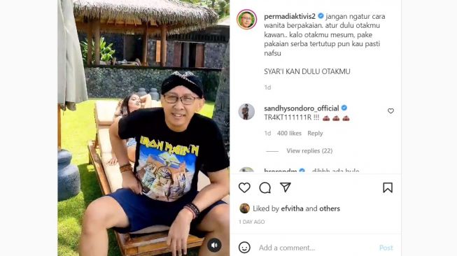 Pegiat media sosial Permadi Arya alias Abu Janda ikut berkomentas soal kasus pencabulan ustaz di bandung yang nekat berhubungan intim dengan santrinya sampai hamil. [Instagram]