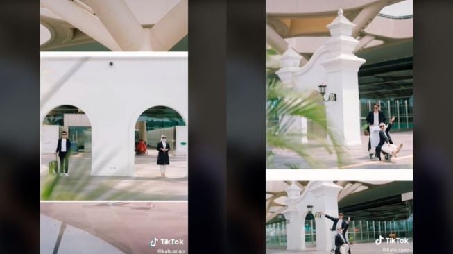 Viral Pemotretan Prewedding di Bandara YIA (tiktok.com/@kala.snap)