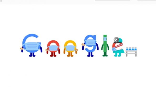 Google doodle mengingatkan vaksin. [Screenshot]