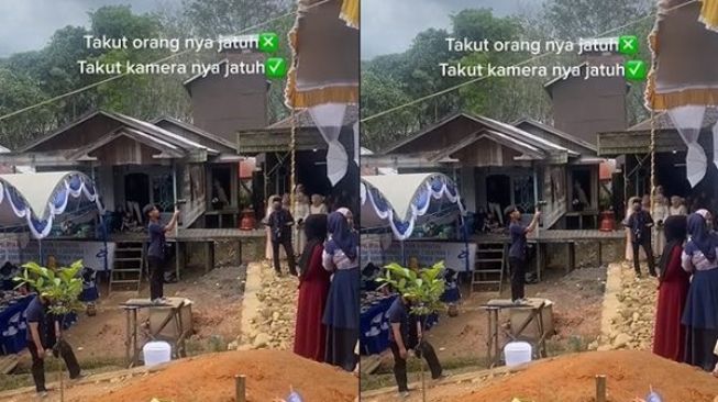 Foto Pengantin, Posisi Fotografer di Ujung Tanduk Bikin Ketar-ketir