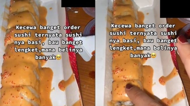 Viral Beli Sushi di Restoran, Pelanggan Kecewa Ternyata Sushi Sudah Basi dan Lengket (TikTok)