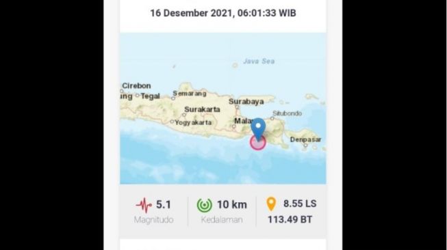 Gempa Bumi Terjadi di Selatan Jawa Timur, Sejumlah Bangunan di Jember Dikabarkan Rusak