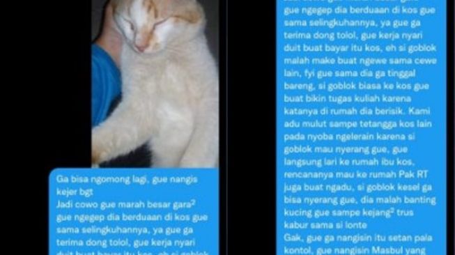 Viral Cowok Emosi Tepergok Selingkuh, Kucing Kekasih Dibanting sampai Mati