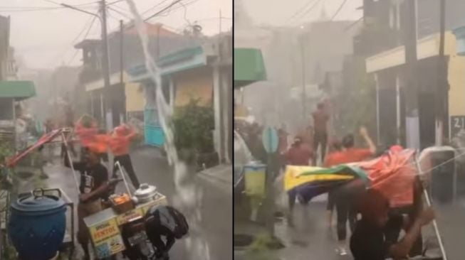 Hujan Angin Kencang, Viral Video Ibu-Ibu Tetap Semangat Senam