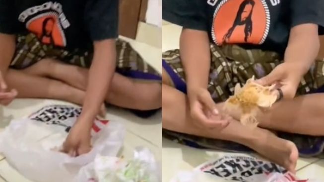 ria Ingin Makan Ayam Geprek Tapi Adanya Ayam Goreng Biasa, Teman Kabulkan dengan Cara Ini (TikTok)